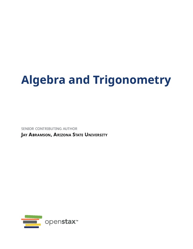 Algebra and Trigonometry - Front Matter 3